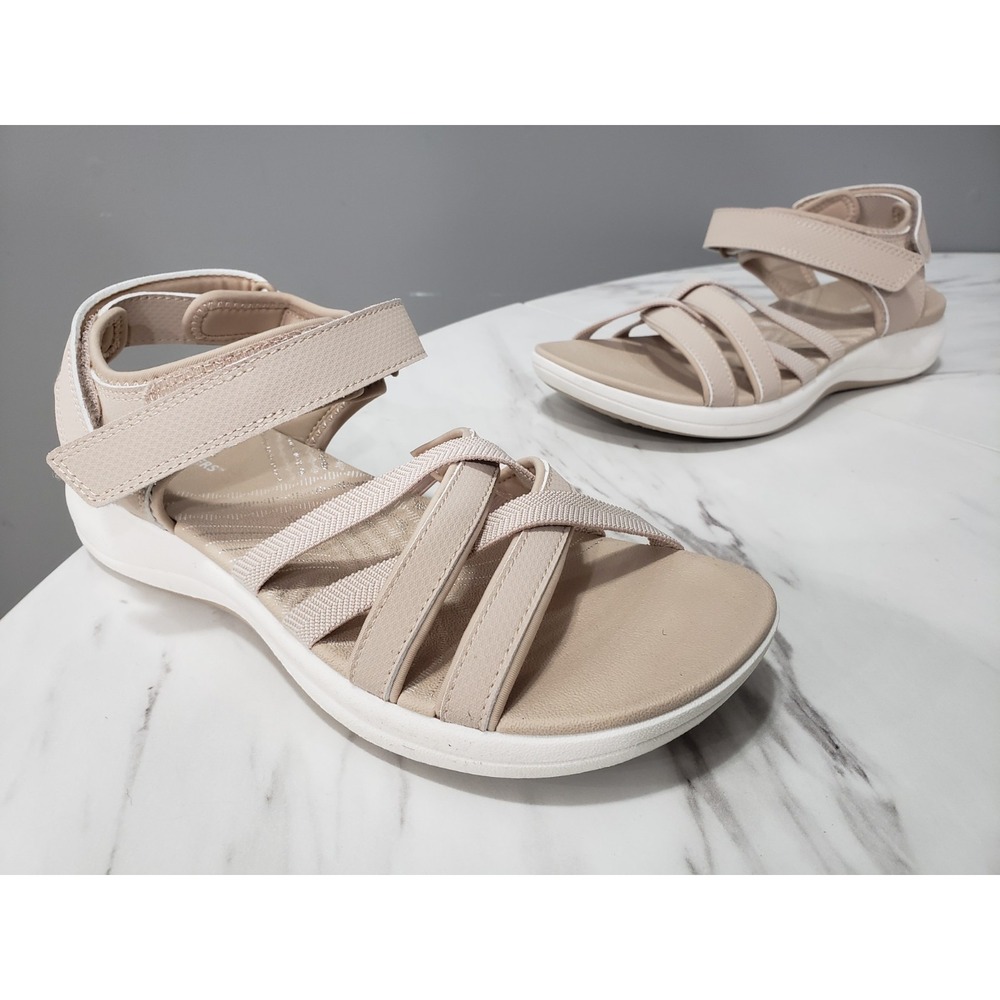 NEW NO BOX SZ 8.5 Clarks Mira Shore Beige 8.5 ankle strap walking comfort sandal